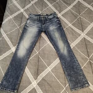 Women's BKE Carter Straight Leg Jeans 29S Small Stains Front Leg See Pics